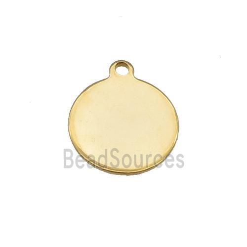 Stainless Steel Circle Pendant Gold Plated