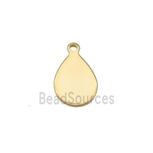 Stainless Steel Teardrop Pendant Gold Plated Flat