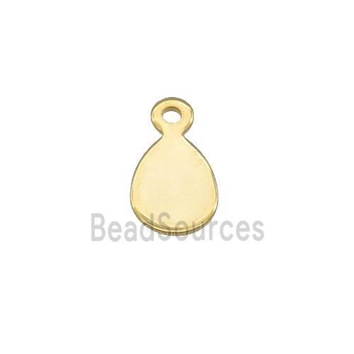 Stainless Steel Teardrop Pendant Gold Plated