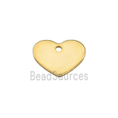 Stainless Steel Heart Pendant Gold Plated Flat