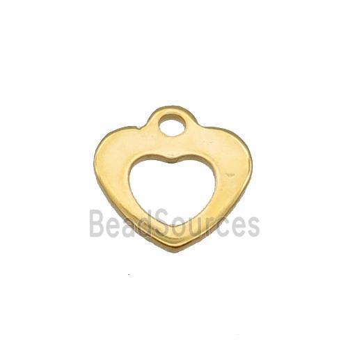 Stainless Steel Heart Pendant Gold Plated