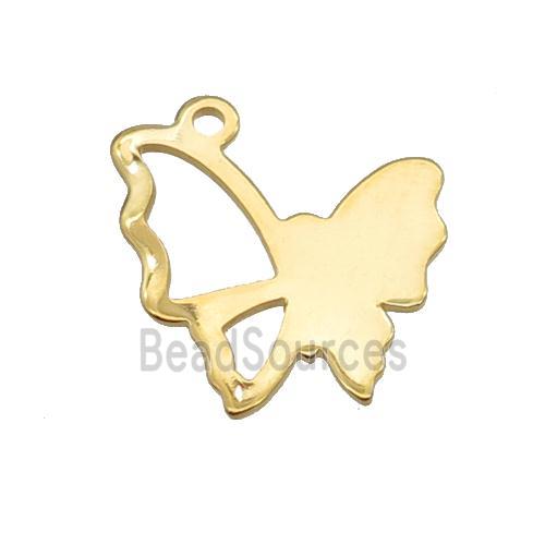 Stainless Steel Butterfly Pendant Gold Plated