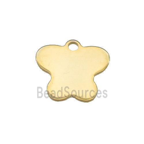 Stainless Steel Butterfly Pendant Gold Plated Flat