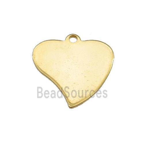 Stainless Steel Heart Pendant Gold Plated