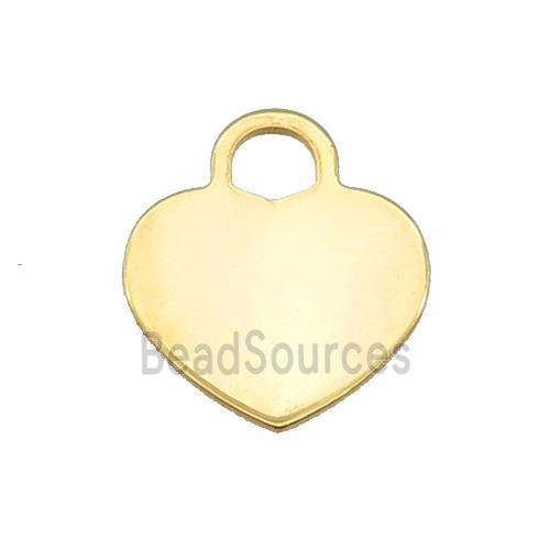 Stainless Steel Heart Pendant Gold Plated