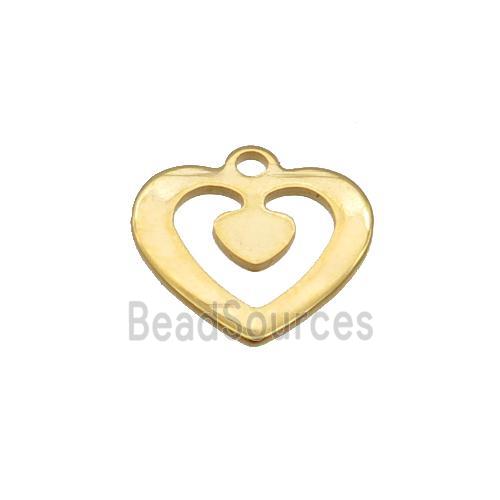 Stainless Steel Heart Pendant Gold Plated