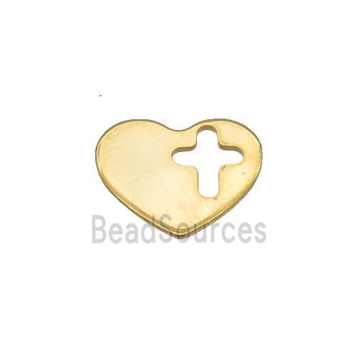 Stainless Steel Heart Pendant Gold Plated