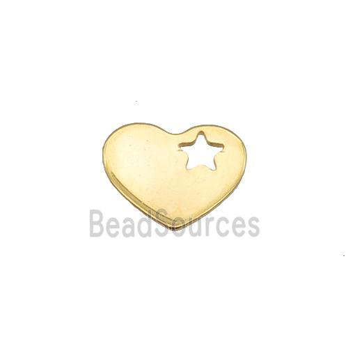 Stainless Steel Heart Pendant Gold Plated