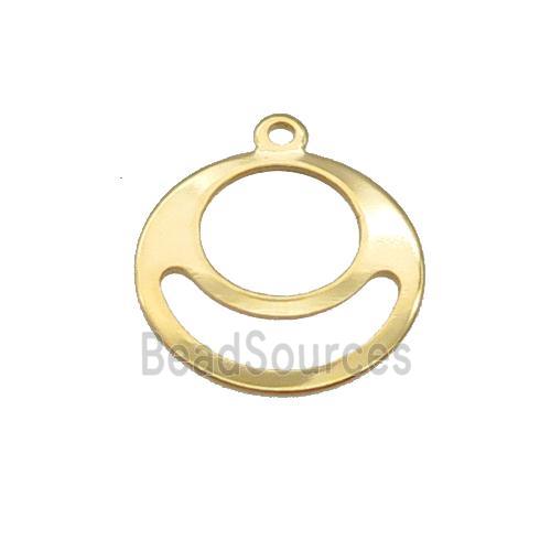 Stainless Steel Emoji Pendant Gold Plated