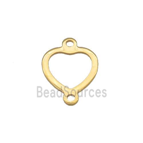 Stainless Steel Heart Connector Gold Plated