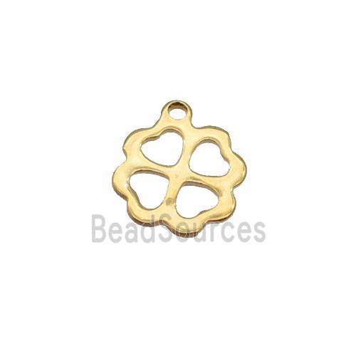 Stainless Steel Flower Pendant Gold Plated Flat