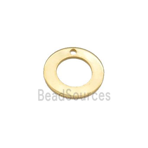 Stainless Steel Circle Pendant Gold Plated Flat