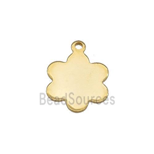 Stainless Steel Flower Pendant Gold Plated