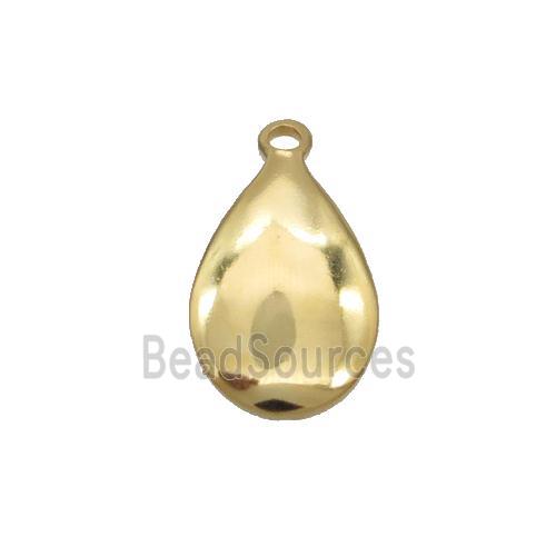 Stainless Steel Teardrop Pendant Gold Plated Flat