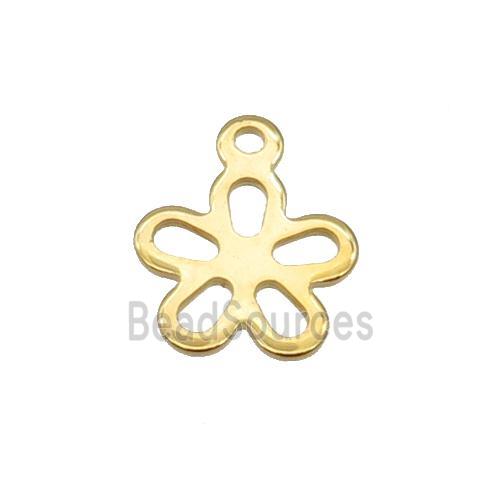 Stainless Steel Flower Pendant Gold Plated