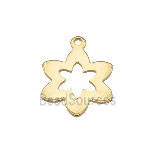 Stainless Steel Flower Pendant Gold Plated