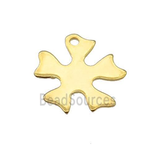 Stainless Steel Flower Pendant Gold Plated