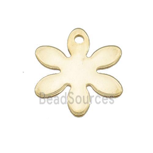 Stainless Steel Flower Pendant Gold Plated