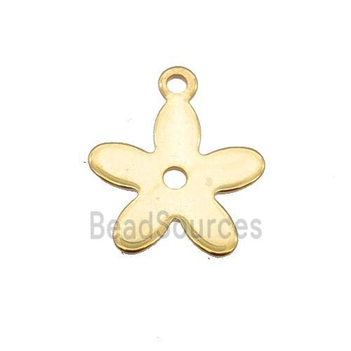 Stainless Steel Flower Pendant Gold Plated