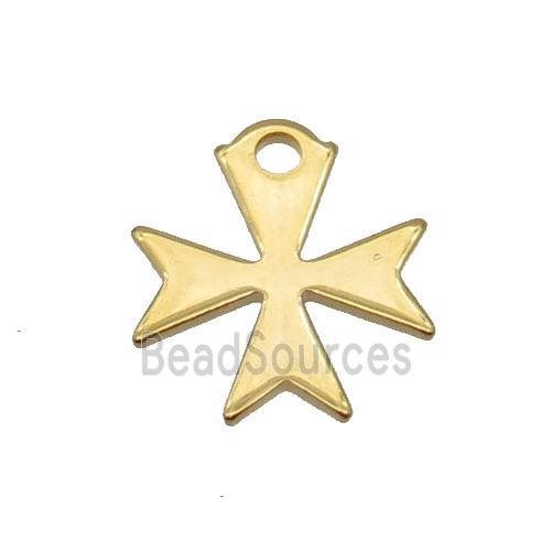 Stainless Steel Flower Pendant Gold Plated