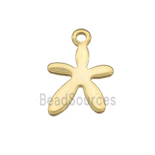 Stainless Steel Flower Pendant Gold Plated