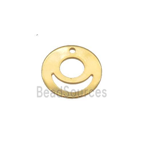 Stainless Steel Emoji Pendant Gold Plated