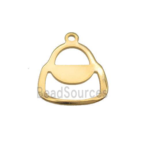 Stainless Steel Bag Pendant Gold Plated