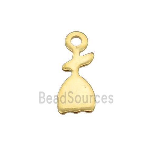 Stainless Steel Skirt Pendant Gold Plated Flat