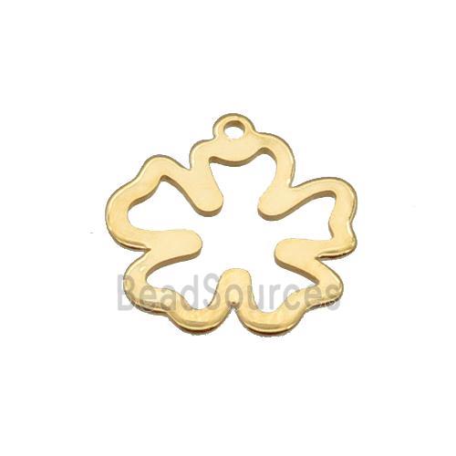 Stainless Steel Flower Pendant Gold Plated