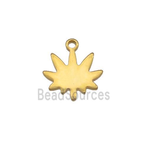 Stainless Steel Mapleleaf Pendant Gold Plated