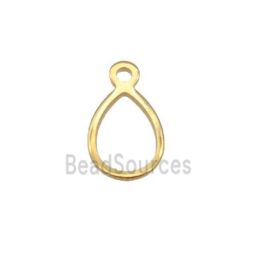 Stainless Steel Teardrop Pendant Gold Plated