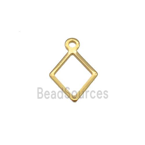 Stainless Steel Rhombic Pendant Gold Plated