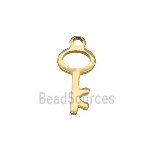 Stainless Steel Key Pendant Gold Plated