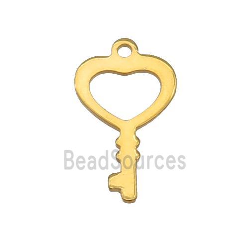 Stainless Steel Key Pendant Gold Plated