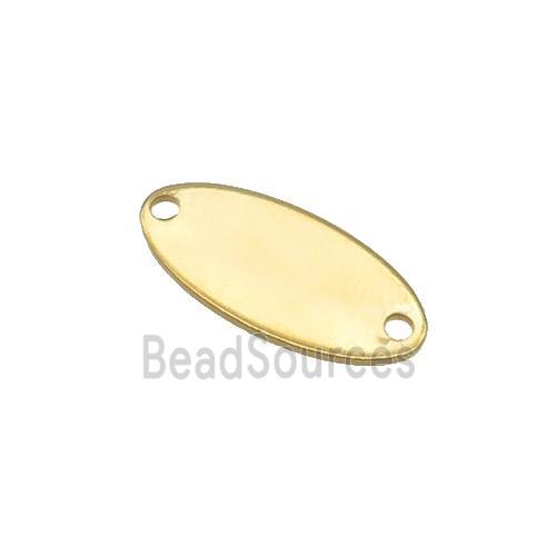 Stainless Steel Oval Connector Gold Plated