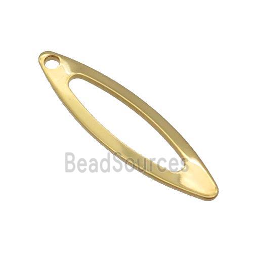 Stainless Steel Marquise Oval Pendant Gold Plated