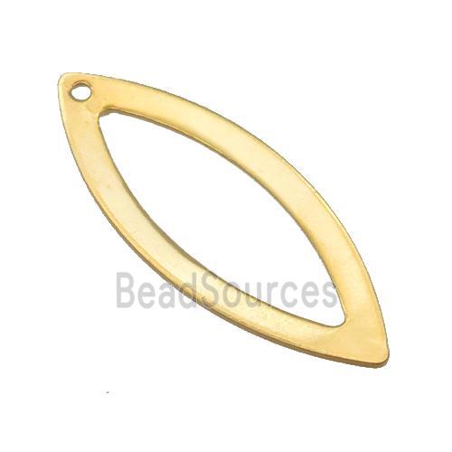 Stainless Steel Marquise Oval Pendant Gold Plated