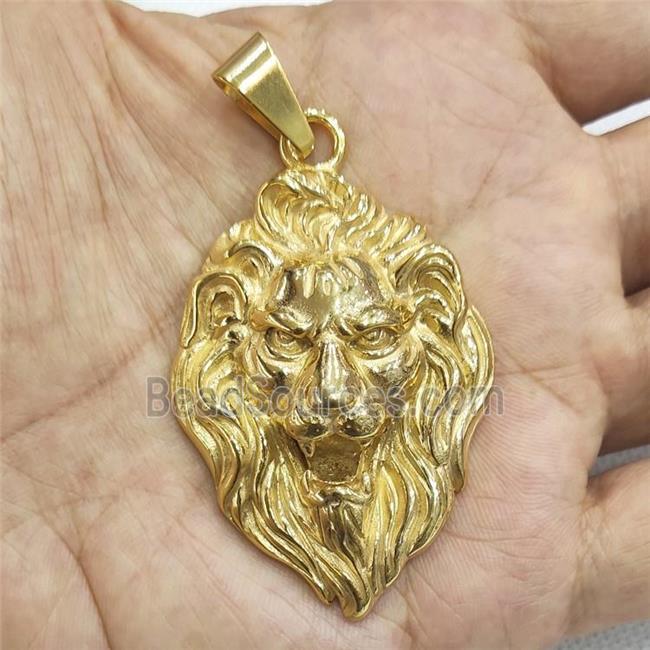 Stainless Steel Lion Pendant Gold Plated