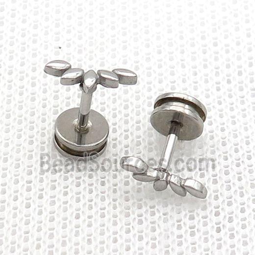 Raw Stainless Steel Stud Earrings