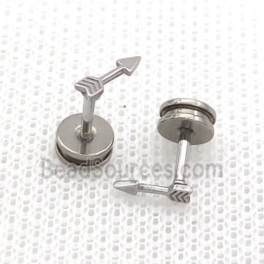 Raw Stainless Steel Stud Earrings Arrow