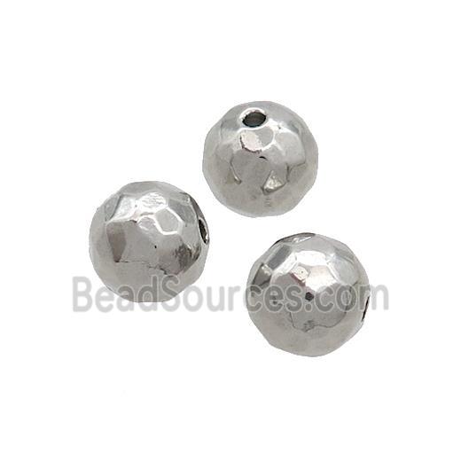 Raw Stainless Steel Beads Faceted Round