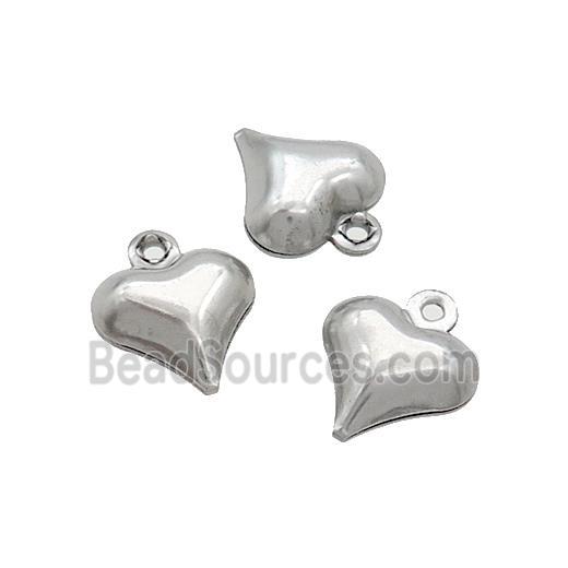 Raw Stainless Steel Heart Pendant