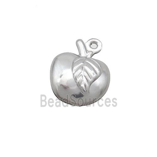 Raw Stainless Steel Apple Pendant