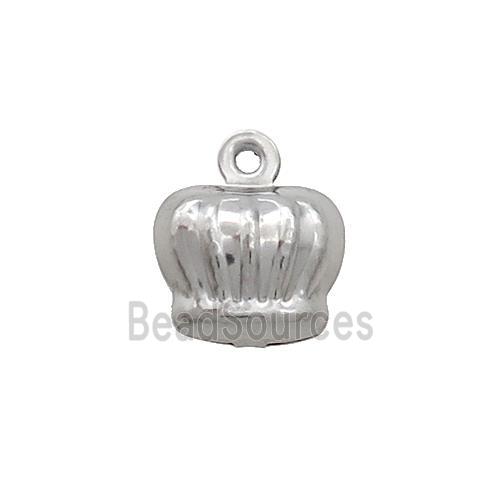 Raw Stainless Steel Crown Pendant