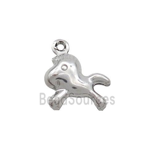 Raw Stainless Steel Foal Charm Pendant