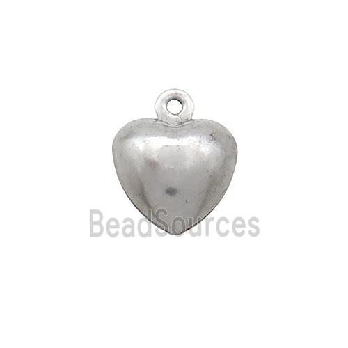 Raw Stainless Steel Heart Pendant