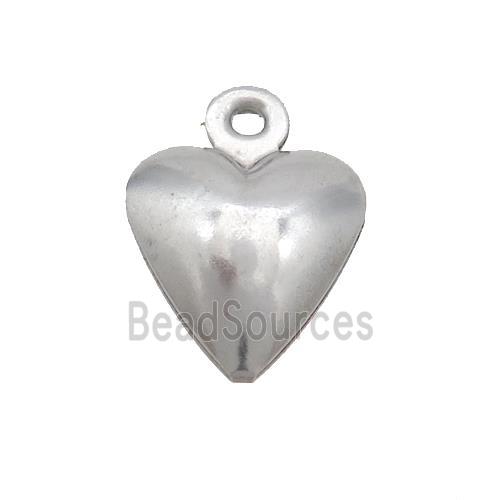 Raw Stainless Steel Heart Pendant