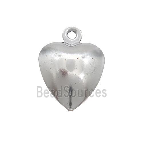 Raw Stainless Steel Heart Pendant