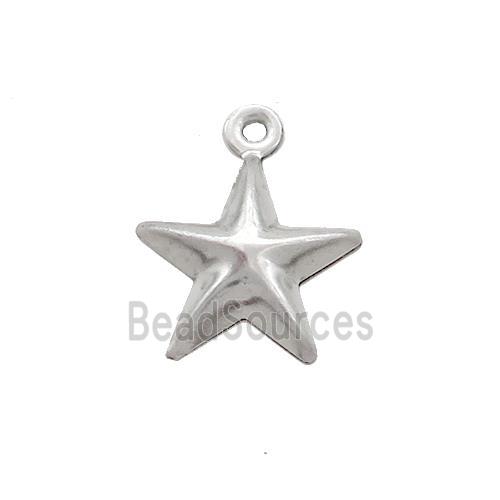 Raw Stainless Steel Star Charm Pendant