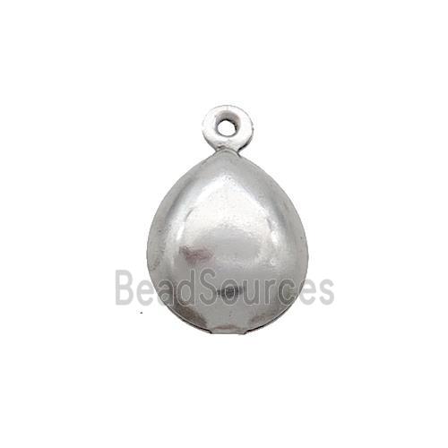 Raw Stainless Steel Teardrop Pendant